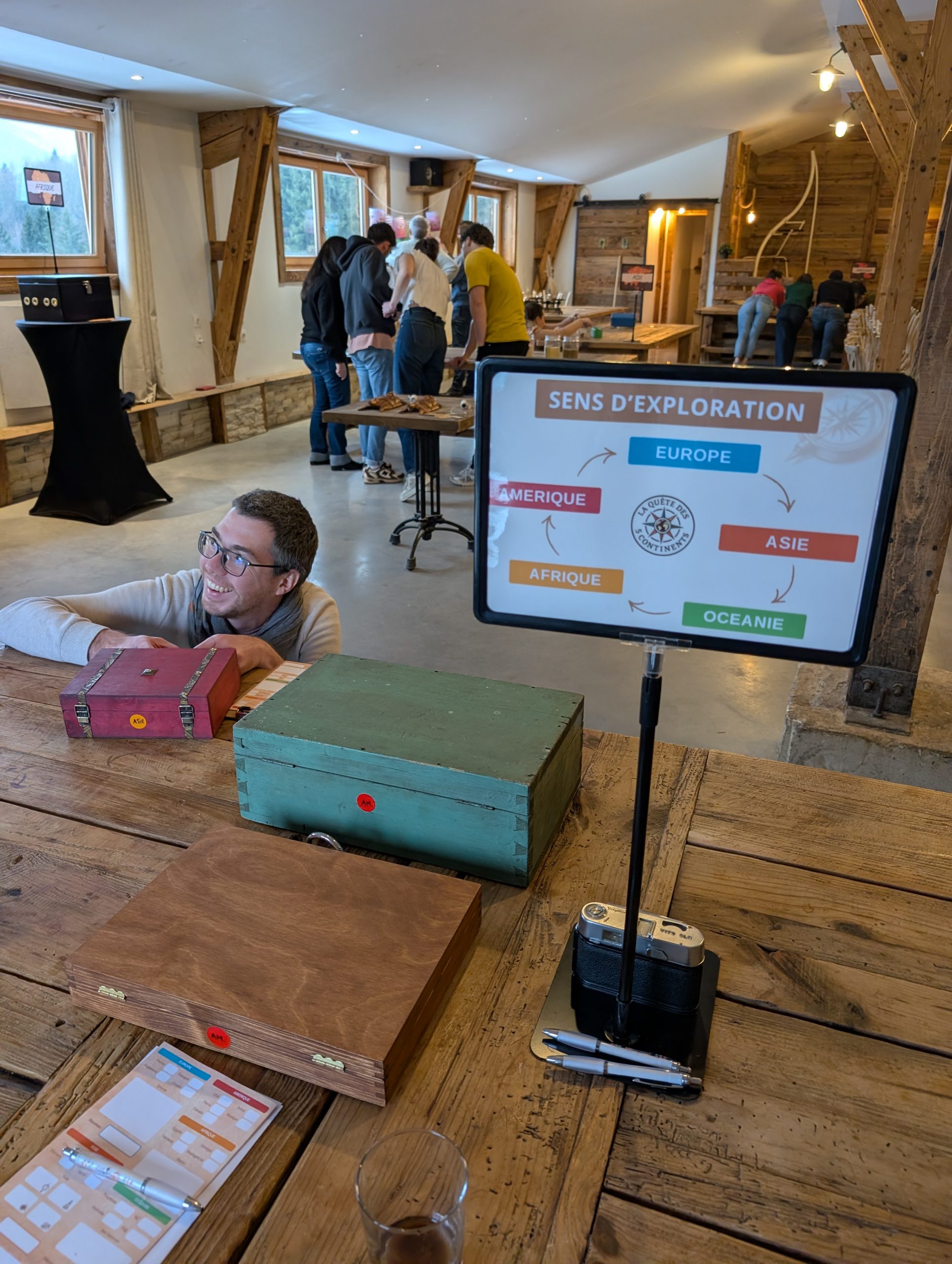 jeu sur le thème du voyage avec des boites à ouvrir